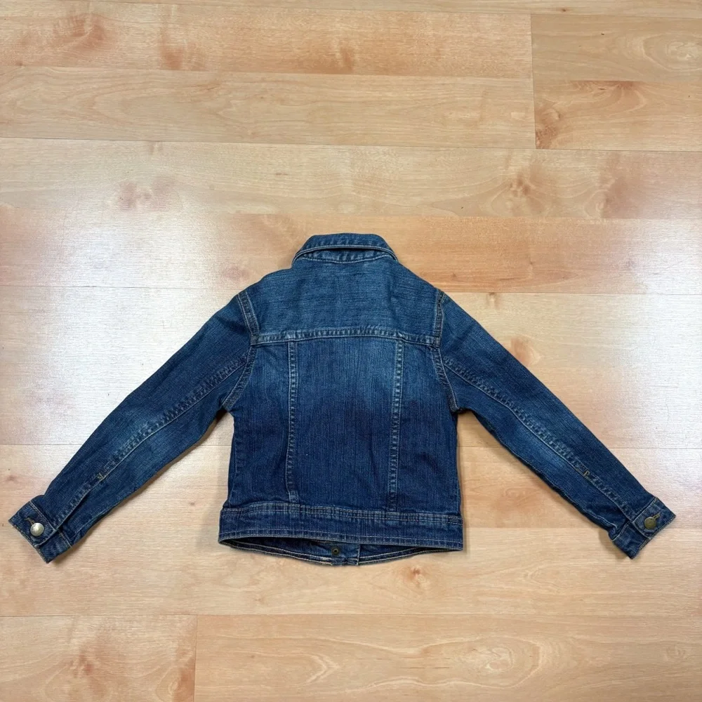 Gap Kids Dark Wash Icon Denim Jacket Girls Size XS 4/5